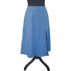 HALARA A-Line Midi Skirt Slit Knee-Length‎ XS Regular Blue NWT Preppy
